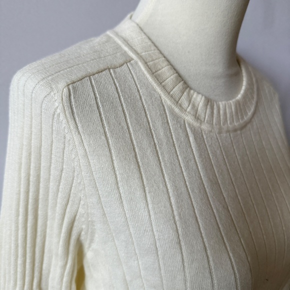 J MCLAUGHLIN SWEATER MERINO WOOL CASHMERE CREWNECK WIDE RIBBED LUXURY PREPPY S - Picture 8 of 9